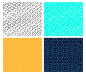 Seamless geometric hexagon line pattern, vector