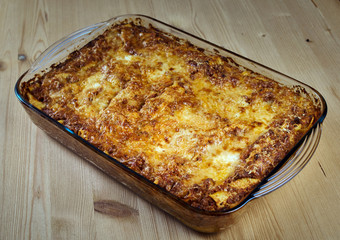 Italian lasagna with cheese