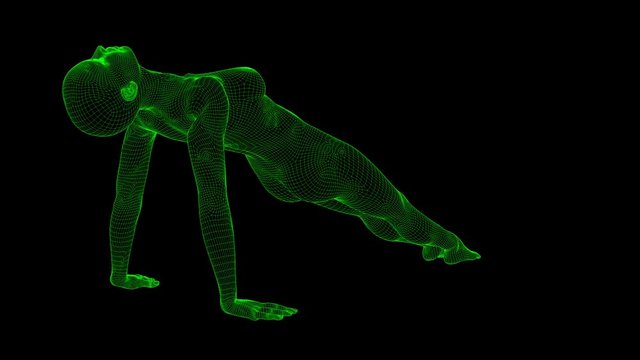 4K AI Android Woman Yoga Pose Upward Facing Seamless Loop