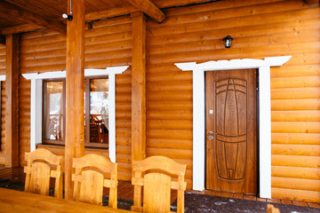 Naklejka na ściany i meble door of an old wooden house