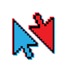 Fototapeta premium Modern computer arrow, mouse, pixel cursor icon, graphic symbol for web site design, logo, app, ui, vector illustration
