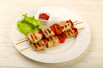 Grilled turkey skewer