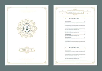 Fotobehang Restaurant menu design and label vector brochure template. © provectors