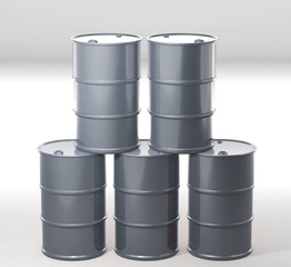 The barrel metal tank on white. 3D rendering.