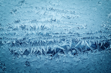 Abstract frosty pattern on glass, background texture