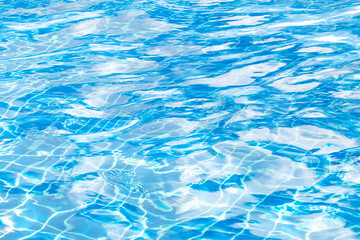 Waving blue water surface. blue clear fresh Water in jacuzzi.