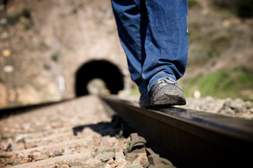 Balance on a railroad track