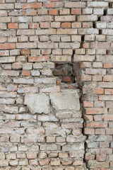cracked brick wall
