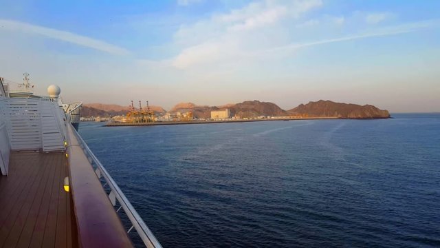 Cruiseship near a beautiful harbour