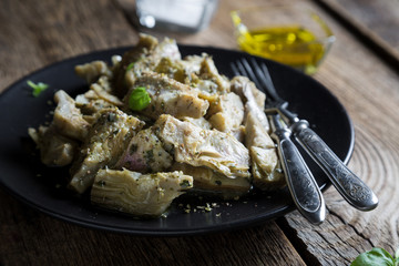 Baked artichokes with olive oil and herbs