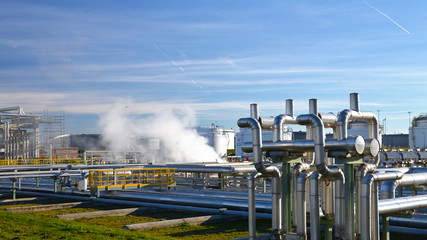 Refinery for the production of fuel - architecture and buildings of an industrial complex