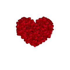 Fototapeta na wymiar Rose Petals Heart Vector