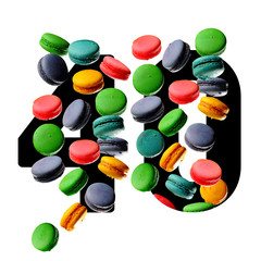 40 number forty, color birthday numbers typography with colourful cookies, happy birthday