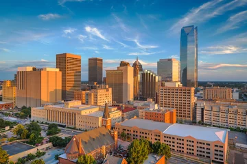 Zelfklevend Fotobehang Oklahoma City, Oklahoma, USA downtown skyline © SeanPavonePhoto