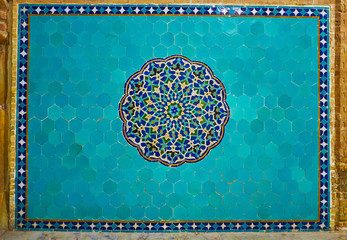 Decorative panel in Jameh Mosque, Yazd, Iran