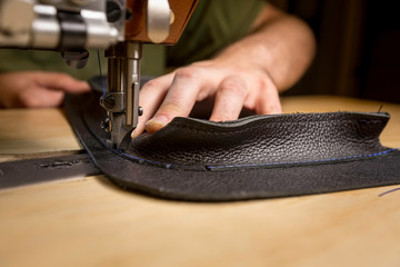 Adding a Leather Pocket Using a Commercial Sewing Machine