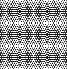 Seamless arabic geometric ornament in black and white.