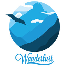 scene landscape with mountains and wanderlust