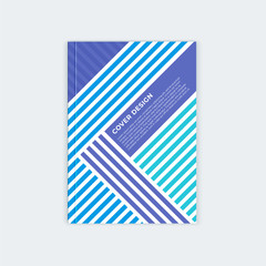 Minimalistic brochure template design. Flyer, booklet, annual report cover template. Modern diagonal abstract stripes. Place under the heading and text. Vector illustration