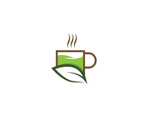 Green tea logo illustration