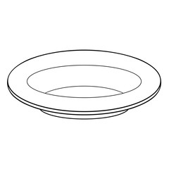 crockery bowl dish plate deep.  illustration