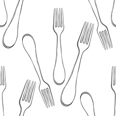 seamless pattern cutlery fork for food. illustration