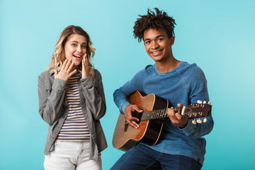 Happy young multiethninc couple together