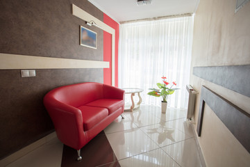 Modern interior design of the living room. Very beautiful and rich interior of the living room and business room