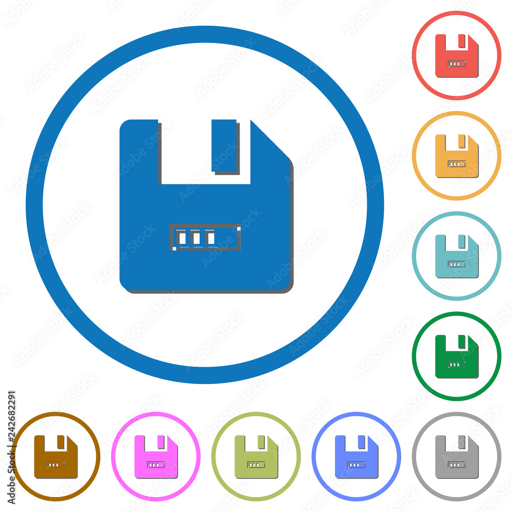 Poster file progressing icons with shadows and outlines