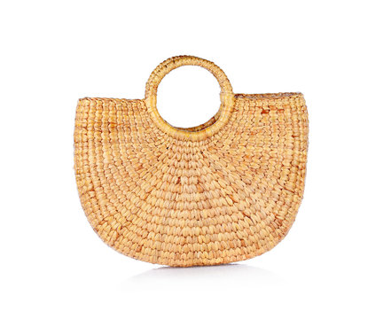 Hand Woven Bag On White Background