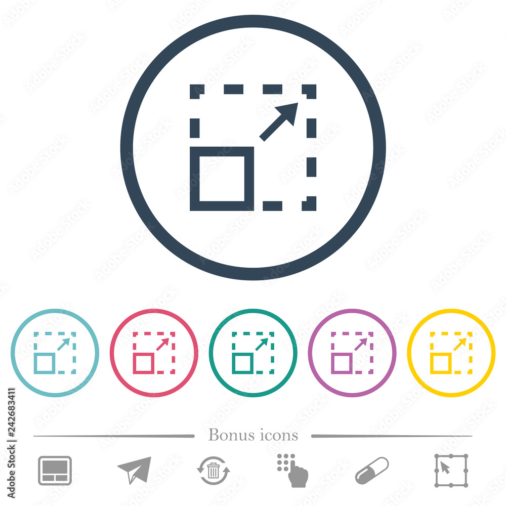 Poster maximize element flat color icons in round outlines