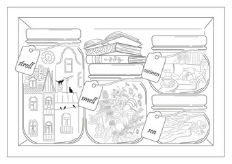 Obraz premium hand drawn memory shelf