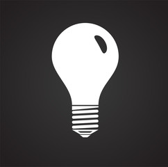 Lamp icon on black background for graphic and web design, Modern simple vector sign. Internet concept. Trendy symbol for website design web button or mobile app