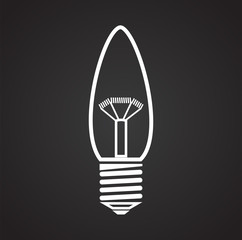 Lamp icon on black background for graphic and web design, Modern simple vector sign. Internet concept. Trendy symbol for website design web button or mobile app