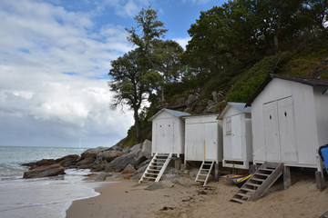 Cabines de bain &agrave; l'anse Rouge &agrave; Noirmoutier, France