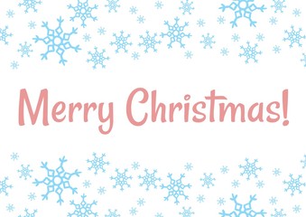 Merry Christmas winter snowflakes vector holiday postcard