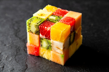 Fruit cube on white background