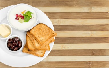 Vegetable soup isolated on a white background