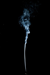 White smoke on black background