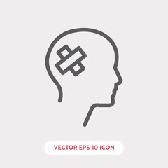 wounded head icon. wounded head icon vector. Linear style sign for mobile concept and web design. wounded head symbol illustration vector graphics - Vector	