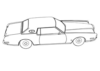 sketch retro car vector