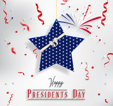 Presidents' Day. Presidents Day poster. Happy Presidents Day Background and symbols with USA flag. Vector illustration - Presidents' Day in the United States.