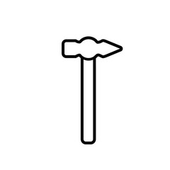 Line icon hammer, logo on white background