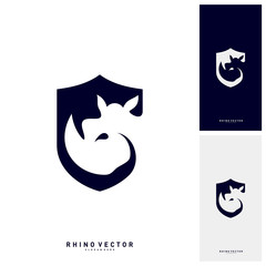Rhino Logo Concept Vector. Rhino Logo Template - Vector