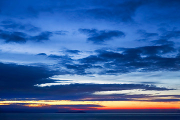 Naklejka na ściany i meble Twilight Sky Background and Sea