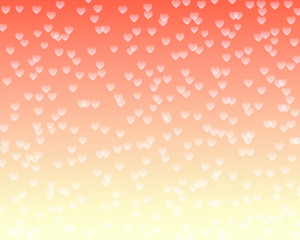 Pattern with hearts .Orange Vector background