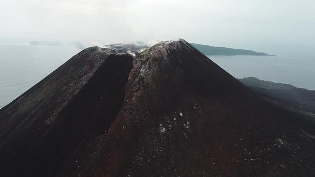 Aerial Footage of Krakatoa (Anak Krakatau) taken Oct 2017 - Raw Footage