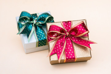 gift boxes red and green box for Holiday Christmas background , thankgiving  Festival.2019