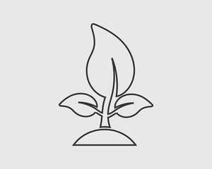 Plant line Icon on gray background