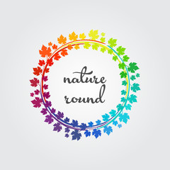 Circle nature frame design with rainbow colors